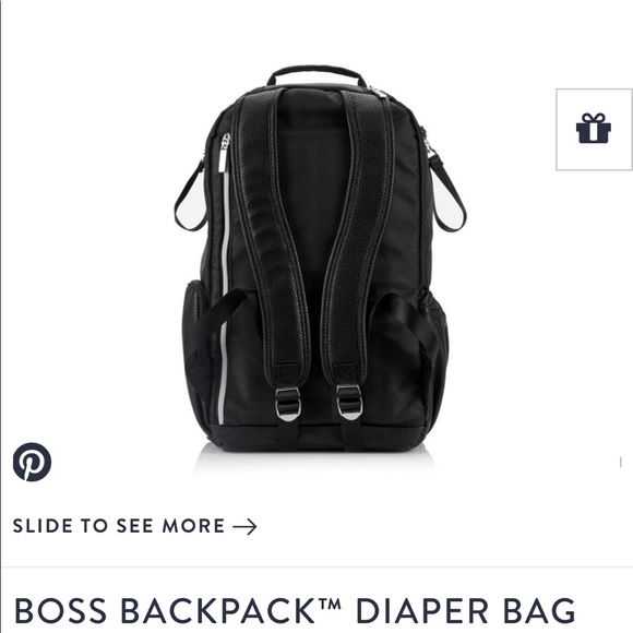 COPY - ItzyRitzy Black Herringbone Boss Backpack Diaper Bag - Picture 6 of 10